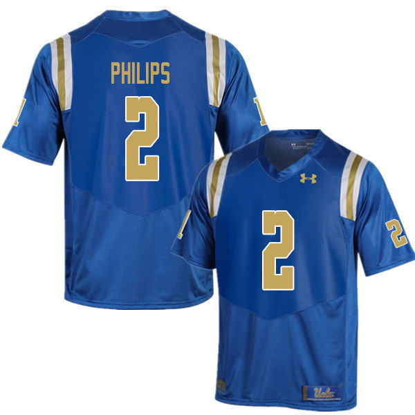 Men #2 Kyle Philips UCLA Bruins College Football Jerseys Sale-Blue